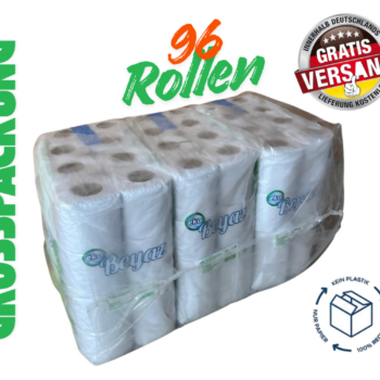 Toilettenpapier 96 Rollen 150 Blatt -Klopapier WC-Papier Zellstoff FSC - NEU