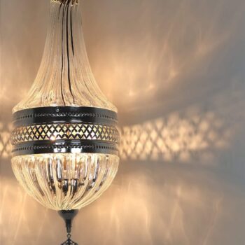 Türkische Laterne Pendelleuchte aus Pyrexglas | Klar Orientalische Lampe