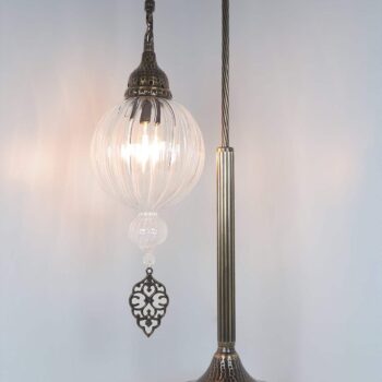 Türkische Nachttischlampe aus Transparentem Pyrexglas | Orientalische Lampe