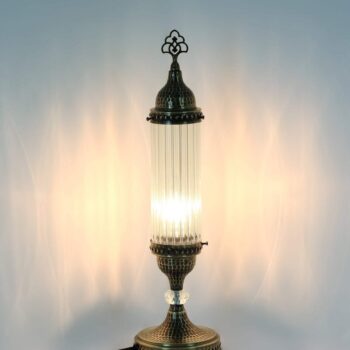 Pyrex Glass Table Lamp Turkish Cylinder Clear Glass