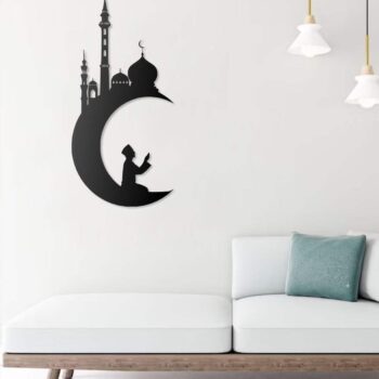 Betender Mann Moschee Motiv Islamisches Metall Wandbild