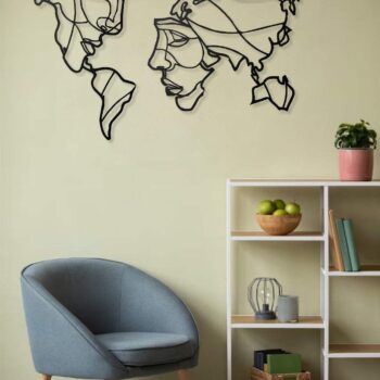 Metall Weltkarte Wanddeko Menschliches Design 50x80 70x100 Handarbeit