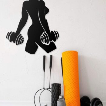 Fitness GYM Box Wandbild Sporthalle 75x53 cm – Metall Wanddekor