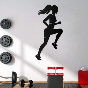 Fitness GYM Box Wandbild Sporthalle 75x37 cm – Metall Wanddekor