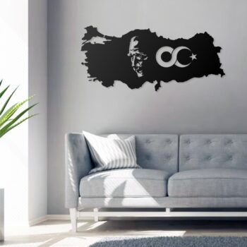 Türkei Karte Wandbild Atatürk & Unendlichkeit 30x66 & 40x88 cm