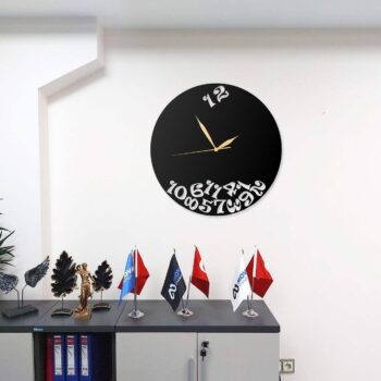 Metall Wanduhr Modern Zahlendesign 40x40 cm Dekorative Uhr Wanddeko