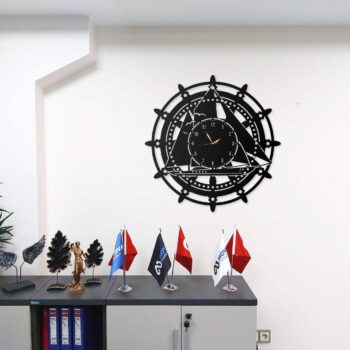 Metall Wanduhr Schiffsrad 40x40 cm Maritime Uhr Nautische Wanddeko