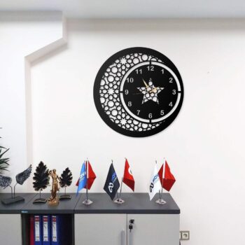 Metall Wanduhr Osmanisches Motiv 40x40 cm Islamische Wanddeko Uhr