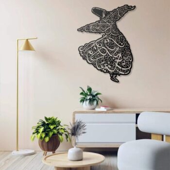 Hz. Mevlana Semazen Metall Wanddeko Islamische Sufi Kunst Oriental Deko