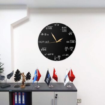 Metall Wanduhr Mathematik Formeln Design 40x40 cm Modern Deko Uhr