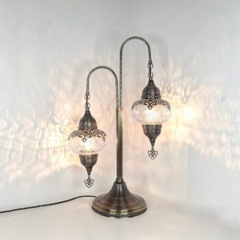Türkische 2-Kugel Rissglaslampe - Marokkanisch Mosaik Tiffany Stil Lampe
