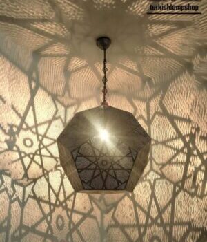 Orientalische Pendelleuchte - Handgefertigte Marokkanische Lampe mit Muster
