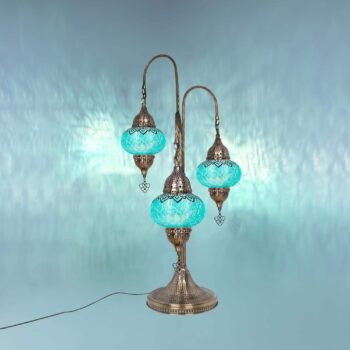 Türkische 3-Kugel-Mosaiklampe - Handgefertigte Vintage Nachttischlampe