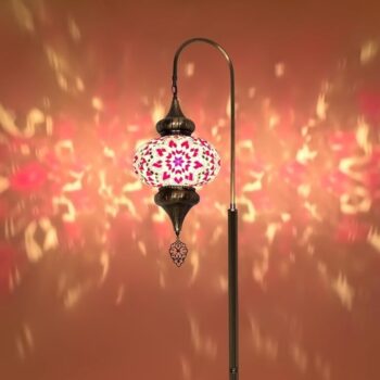 Türkische Mosaik Stehlampe - Marokkan Schwanenhalslampe - Buntglas Blickfang