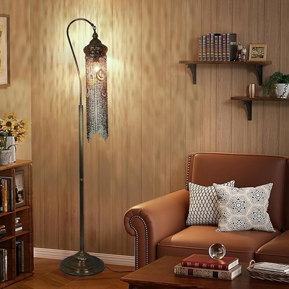 Boho Türkische Mosaik-Stehlampe - Marokkanische Vintage Lampe für Wohnzimmer