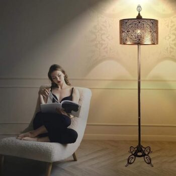 Vintage Türkische Mosaik Stehlampe - Mid-Century Boho Wohnzimmerecke Lampe