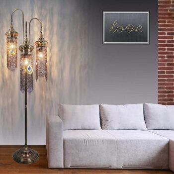 Türkische Boho Mosaik Stehlampe - Marokkanische Vintage Schwanenhals Lampe