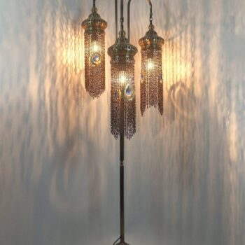Orientalische Türkische Stehlampe - 3-armiges Baumdesign Kettenmuster