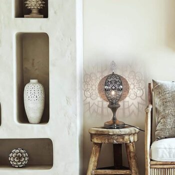 Türkische Tischlampe - Marokkanische Boho Vintage Tiffany Stil Buntglas Lampe