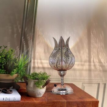 Marokkanische Tischlampe - Türkische Vintage Lampe Tulpenmuster Nachttischlampe