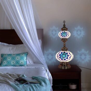 Handgefertigte Türkische Mosaiklampe - Marokkanische Bunte Tischlampe Deko