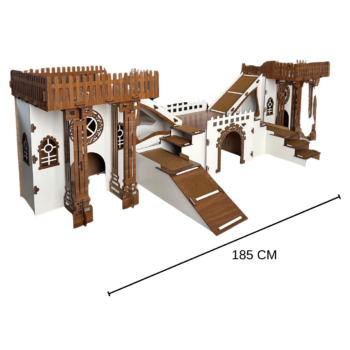 Twin Bunny Villa Weißer und walnussfarbener Kaninchenpalast mit 3 Zimmern