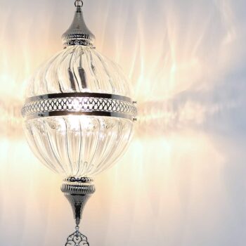 Turkish Lantern Pyrex Glass Hanging Lamp Transparent Color