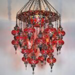 Großer Türkischer Mosaik Kronleuchter - 24 Kugeln Restaurant Pendelleuchte