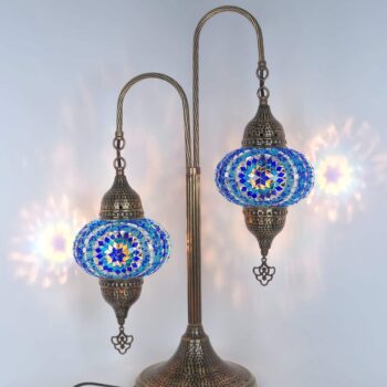 Mosaic Bedside Lamp 2 Globe Turkish Table Lamp