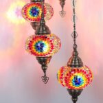 Türkischer Mosaik Kronleuchter - 3 Kugeln Orientalische Deckenleuchte