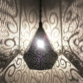 Große Marokkanische Diamant Hängelampe - Boho Orientalische Laterne