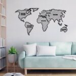 🌍 Metall Weltkarte Wandbild 3-teilig Parçalı 50x100 70x120 Handarbeit