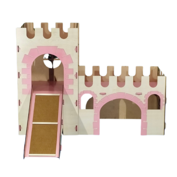 Maple Pink Bunny Castle Zweistöckiges Kaninchenhaus mit Turm Luxuriöses Kaninche