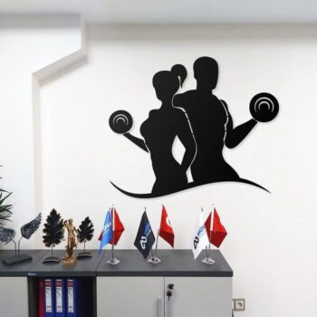 Metall Wandkunst „Boxing“ – Moderne Fitness Wanddekoration – Metall Wandbild für Home Gym, Fitnessstudio & Sportliebhaber – 75×62 cm