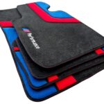 Autofußmatten für BMW 3er E36 E46 E90 E91 E92 F30 F31 F34 G20 G21 – Maßgeschneiderte Velours & Kunstleder Automatten Set 4-teilig