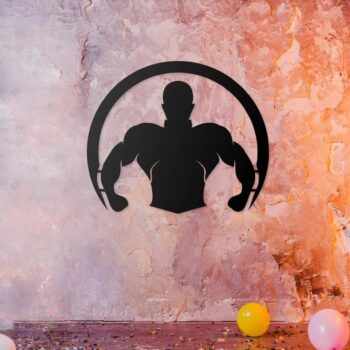 Metall Wandkunst Fitness „Boxing“ – Moderne Sport Wanddekoration – Metall Wandbild für Home Gym, Fitnessstudio & Sportliebhaber – 75×62 cm