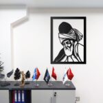 Islamische Metall Wandkunst – Rumi Derwisch Design, Mevlana Sufi Semazen Wanddeko – Spirituelle Islamische Wanddekoration aus Metall, Modernes Muslimisches Home Decor 50X65,70X93 (70X93 cm)