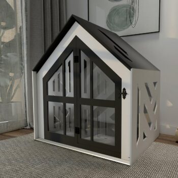 Moderne Hundehütte aus MDF Indoor Hundebox Möbel Katzenhaus & Hundebett Stilvolles Haustierhaus für Hunde & Katzen